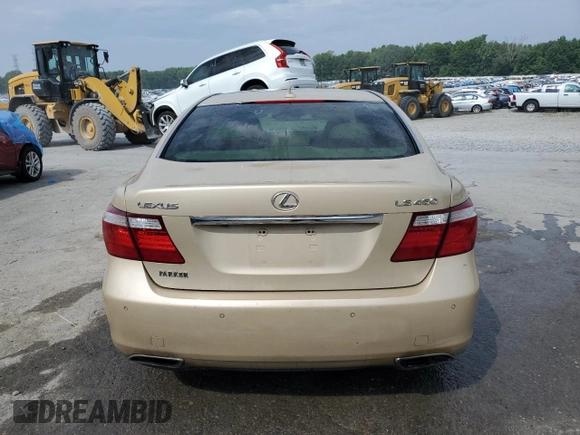2007 Lexus LS 460 with VIN JTHBL46F975050247, listed as a Copart auction lot 60001855 with 175,261 mi miles and Salvage title. Bid and sale history available at DreamBid. Image 6.