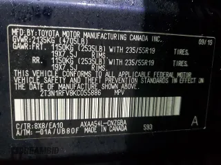 2019 Toyota RAV4 Limited with VIN 2T3N1RFV8KC055886, listed as a Copart auction lot 50553305 with 70,190 mi miles and Salvage Title. Bid and sale history available at carsss.com. Image 13.