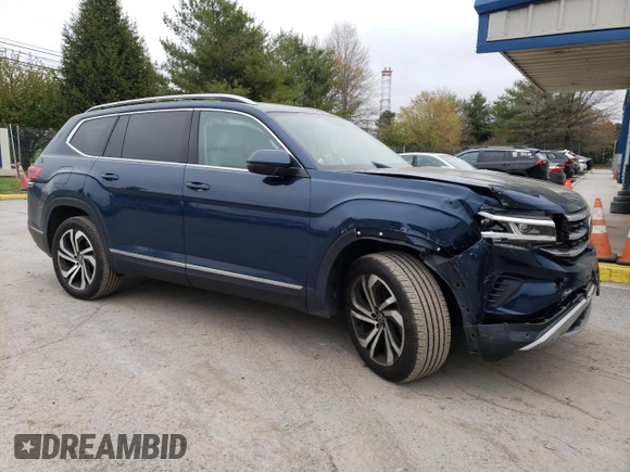 2021 Volkswagen Atlas SEL Premium with VIN 1V2TR2CA6MC513100, listed as a Copart auction lot 52947725 with 65,450 mi miles and Salvage title. Bid and sale history available at DreamBid. Image 4.