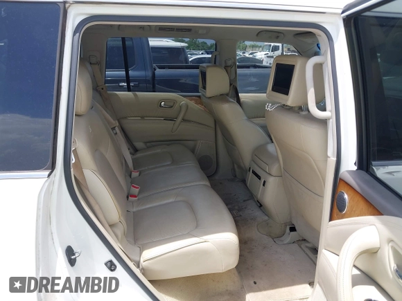 2012 Infiniti QX56 8-passenger with VIN JN8AZ2ND4C9716728, listed as a IAAI auction lot 42501339 with 216,302 mi miles and . Bid and sale history available at DreamBid. Image 8.