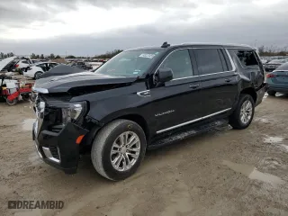 2022 GMC Yukon XL SLT with VIN 1GKS2GKDXNR209507, listed as a Copart auction lot 45223455 with 112,316 mi miles and Salvage Title. Bid and sale history available at carsss.com. Image 1.