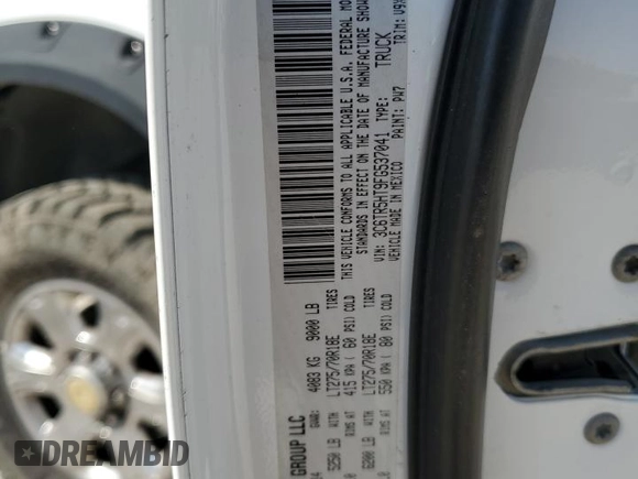 2015 Ram 2500 Tradesman с VIN 3C6TR5HT9FG537041, выставлен на аукционе Copart как лот 75338034 с пробегом 157 700 миль миль и Списание • Salvage title. История ставок и продаж доступна на DreamBid. Изображение 12.