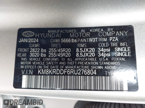 2024 Hyundai Ioniq 5 Limited z VIN KM8KRDDF6RU276804, wystawiony jako IAAI lot #41832379 z przebiegiem 4 561 mil mil oraz . Historia ofert i sprzedaży dostępna na DreamBid. Obrazek 9.