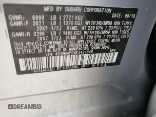 2019 Subaru Ascent Limited с VIN 4S4WMAPD4K3421049, выставлен на аукционе Copart как лот 56430785 с пробегом 60 828 миль миль и Списание • Salvage title. История ставок и продаж доступна на DreamBid. Изображение 13.