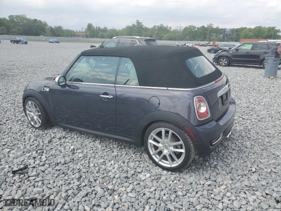 2012 MINI Cooper Convertible S with VIN WMWZP3C56CT250886, listed as a Copart auction lot 50027405 with 92,990 mi miles and Salvage Title. Bid and sale history available at carsss.com. Image 2.