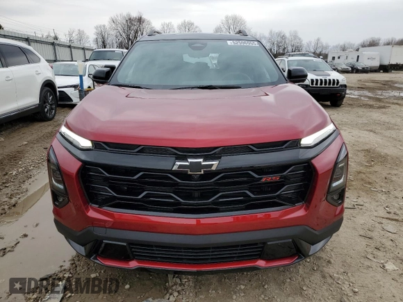 2025 Chevrolet Equinox AWD RS z VIN 3GNAXTEGXSL259454, wystawiony jako Copart lot #52596955 z przebiegiem 1 009 mil mil oraz Szkoda całkowita • Salvage title. Historia ofert i sprzedaży dostępna na DreamBid. Obrazek 5.