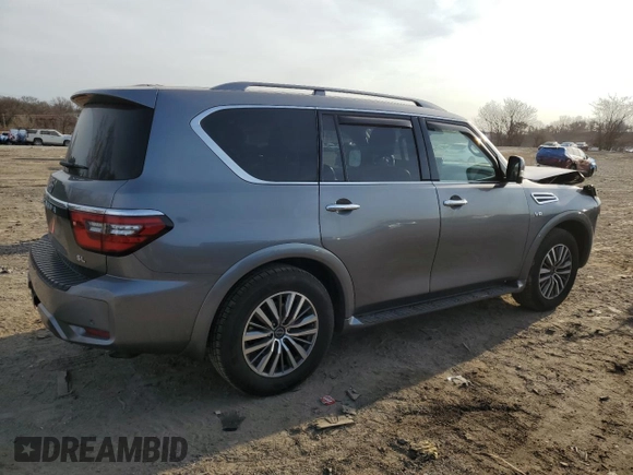2021 Nissan Armada SL with VIN JN8AY2BB8M9793254, listed as a Copart auction lot 48853805 with 85,755 mi miles and Salvage Title. Bid and sale history available at carsss.com. Image 3.