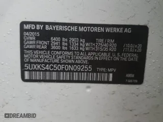 2015 BMW X5 xDrive35d with VIN 5UXKS4C50F0N09255, listed as a Copart auction lot 53791945 with 150,727 mi miles and Clean Title. Bid and sale history available at carsss.com. Image 12.