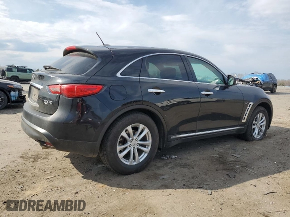 2017 Infiniti QX70 z VIN JN8CS1MU8HM142969, wystawiony jako Copart lot #50949945 z przebiegiem 99 664 mil mil oraz Szkoda całkowita • Salvage title. Historia ofert i sprzedaży dostępna na DreamBid. Obrazek 3.