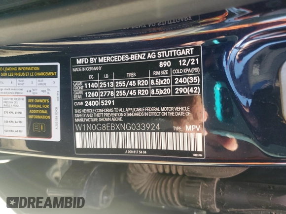 2022 Mercedes-Benz GLC 300 с VIN W1N0G8EBXNG033924, выставлен на аукционе Copart как лот 53275465 с пробегом 34 624 миль миль и Списание • Salvage title. История ставок и продаж доступна на DreamBid. Изображение 15.
