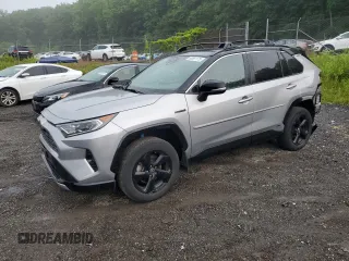 2021 Toyota RAV4 Hybrid XSE with VIN 4T3E6RFV4MU055936, listed as a Copart auction lot 60861175 with 62,922 mi miles and Salvage title. Bid and sale history available at DreamBid. Image 1.