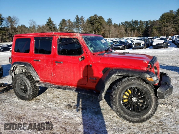 2021 Jeep Wrangler Unlimited Sport S with VIN 1C4HJXDG7MW509859, listed as a Copart auction lot 42185545 with 41,805 mi miles and Salvage Title. Bid and sale history available at carsss.com. Image 4.