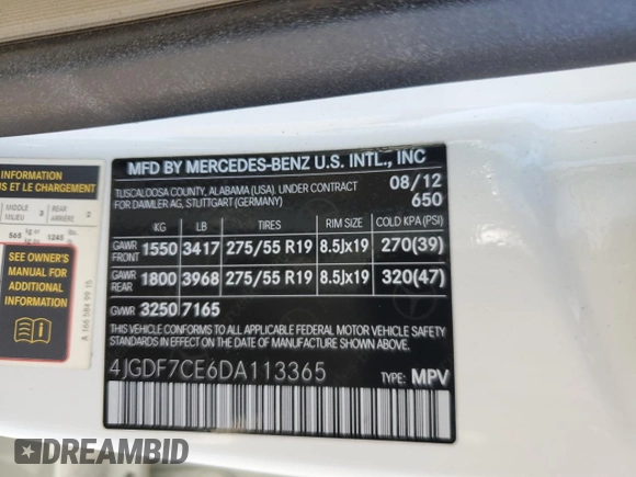 2013 Mercedes-Benz GL 450 z VIN 4JGDF7CE6DA113365, wystawiony jako Copart lot #57681335 z przebiegiem 72 288 mil mil oraz Czysty tytuł • Clean title. Historia ofert i sprzedaży dostępna na DreamBid. Obrazek 14.