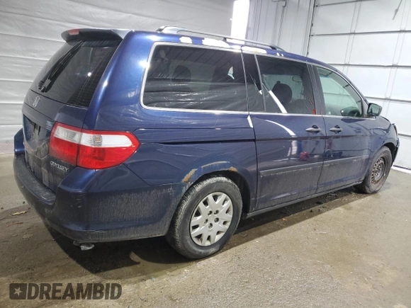 2005 Honda Odyssey LX with VIN 5FNRL38295B085368, listed as a Copart auction lot 47393075 with 250,011 mi miles and Salvage Title. Bid and sale history available at carsss.com. Image 3.