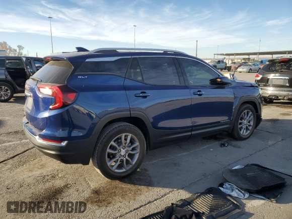 2023 GMC Terrain SLT with VIN 3GKALPEG0PL198834, listed as a Copart auction lot 87021034 with 25,453 mi miles and Salvage Title. Bid and sale history available at carsss.com. Image 3.
