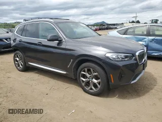 2022 BMW X3 xDrive30i with VIN 5UX53DP02N9J49988, listed as a Copart auction lot 52030915 with 32,916 mi miles and Salvage Title. Bid and sale history available at DreamBid. Image 4.