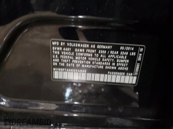 2014 Volkswagen CC R-Line with VIN WVWBP7AN9EE540545, listed as a Copart auction lot 82663144 with 103,402 mi miles and Salvage Title. Bid and sale history available at carsss.com. Image 12.