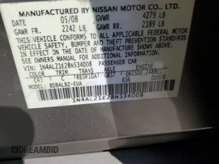 2008 Nissan Altima 2.5 SL with VIN 1N4AL21E28N534008, listed as a Copart auction lot 52498015 with 170,698 mi miles and Salvage Title. Bid and sale history available at carsss.com. Image 14.