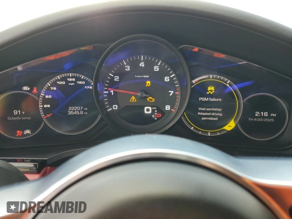2020 Porsche Cayenne with VIN WP1AA2AYXLDA07163, listed as a Copart auction lot 44260315 with 22,207 mi miles and Salvage title. Bid and sale history available at DreamBid. Image 9.