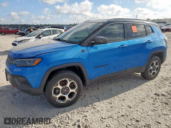 2022 Jeep Compass Trailhawk with VIN 3C4NJDDB6NT162831, listed as a Copart auction lot 66130235 with 34,762 mi miles and Salvage title. Bid and sale history available at DreamBid. Image 1.