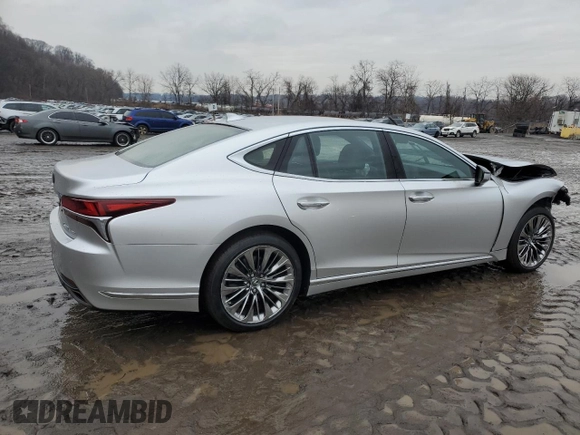 2019 Lexus LS with VIN JTHC51FF1K5007446, listed as a Copart auction lot 47107995 with 9,653 mi miles and Salvage Title. Bid and sale history available at carsss.com. Image 3.