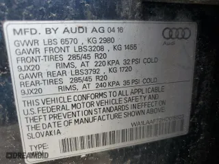 2017 Audi Q7 Premium Plus with VIN WA1LAAF72HD015523, listed as a Copart auction lot 52874355 with 150,977 mi miles and Clean Title. Bid and sale history available at carsss.com. Image 13.