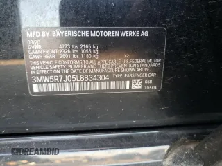 2020 BMW 3 Series 330i xDrive with VIN 3MW5R7J05L8B34304, listed as a Copart auction lot 47511193 with 15,080 mi miles and . Bid and sale history available at DreamBid. Image 14.