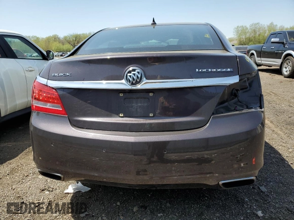 2014 Buick LaCrosse Leather with VIN 1G4GB5G30EF125148, listed as a Copart auction lot 54909425 with 102,081 mi miles and Salvage Title. Bid and sale history available at DreamBid. Image 6.