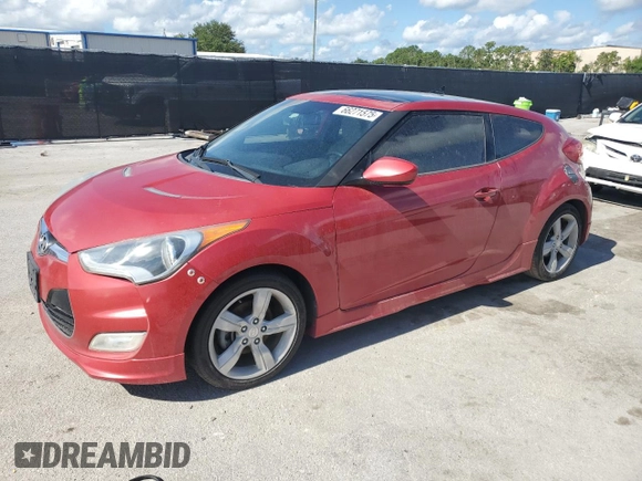 2014 Hyundai Veloster with VIN KMHTC6AD1EU198737, listed as a Copart auction lot 66271575 with 119,895 mi miles and Salvage title. Bid and sale history available at DreamBid. Image 1.