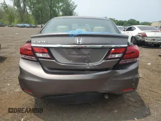 2013 Honda Civic LX with VIN 2HGFB2F55DH552566, listed as a Copart auction lot 59542755 with 160,820 mi miles and Salvage title. Bid and sale history available at DreamBid. Image 6.