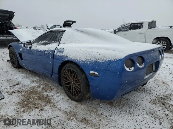 2002 Chevrolet Corvette with VIN 1G1YY22G325133786, listed as a Copart auction lot 87978585 with 0 mi miles and Salvage Title. Bid and sale history available at carsss.com. Image 2.