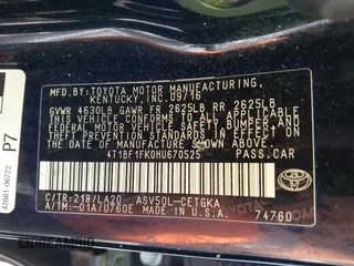 2017 Toyota Camry XLE z VIN 4T1BF1FK0HU670525, wystawiony jako IAAI lot #42277984 z przebiegiem 149 225 mil mil oraz . Historia ofert i sprzedaży dostępna na DreamBid. Obrazek 9.