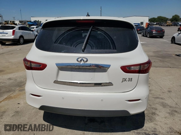 2013 Infiniti JX35 with VIN 5N1AL0MM9DC325674, listed as a Copart auction lot 70765154 with 58,436 mi miles and Salvage Title. Bid and sale history available at carsss.com. Image 6.
