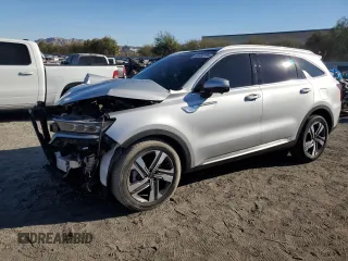 2023 Kia Sorento Hybrid SX Prestige with VIN KNDRKDLG3P5191539, listed as a Copart auction lot 85492704 with 27,067 mi miles and Salvage Title. Bid and sale history available at carsss.com. Image 1.