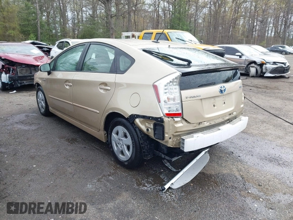 2011 Toyota Prius I with VIN JTDKN3DU3B1382269, listed as a IAAI auction lot 41982096 with 36,600 mi miles. Bid and sale history available at carsss.com. Image 3.