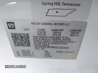 2025 Cadillac XT6 FWD Premium Luxury with VIN 1GYKPCRS9SZ122102, listed as a IAAI auction lot 41677275 with 4,227 mi miles. Bid and sale history available at carsss.com. Image 9.