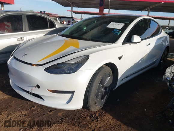 2022 Tesla Model 3 Long Range with VIN 5YJ3E1EB1NF236969, listed as a IAAI auction lot 41525117 with 24,215 mi miles and . Bid and sale history available at DreamBid. Image 2.