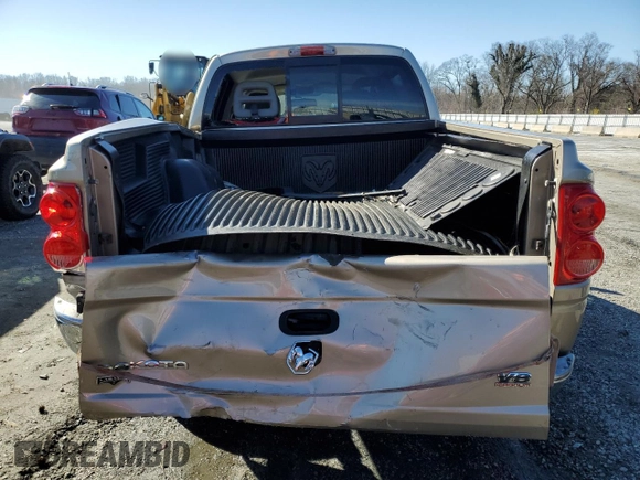 2005 Dodge Dakota Laramie with VIN 1D7HW58N15S326888, listed as a Copart auction lot 43965075 with 87,287 mi miles and Salvage Title. Bid and sale history available at DreamBid. Image 6.