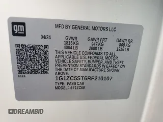 2024 Chevrolet Malibu LS with VIN 1G1ZC5ST6RF210107, listed as a Copart auction lot 79670784 with Not Provided miles and Salvage Title. Bid and sale history available at DreamBid. Image 12.