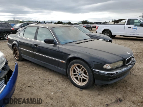 2000 BMW 7 Series 740iL with VIN WBAGH8340YDP12367, listed as a Copart auction lot 49582164 with 177,882 mi miles and Salvage Title. Bid and sale history available at carsss.com. Image 4.