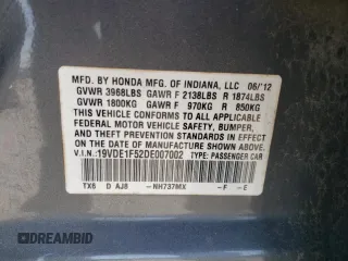 2013 Acura ILX Premium Pkg with VIN 19VDE1F52DE007002, listed as a Copart auction lot 50319175 with 211,008 mi miles and Salvage Title. Bid and sale history available at carsss.com. Image 12.