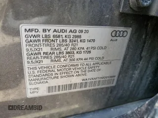 2021 Audi Q7 Prestige с VIN WA1VXAF72MD013689, выставлен на аукционе Copart как лот 54754415 с пробегом 80 996 миль миль и Списание • Salvage title. История ставок и продаж доступна на DreamBid. Изображение 13.