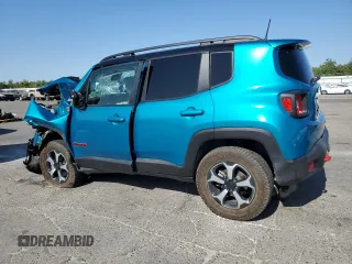 2021 Jeep Renegade Trailhawk with VIN ZACNJDC1XMPN25708, listed as a Copart auction lot 62526485 with 56,816 mi miles and Salvage title. Bid and sale history available at DreamBid. Image 2.