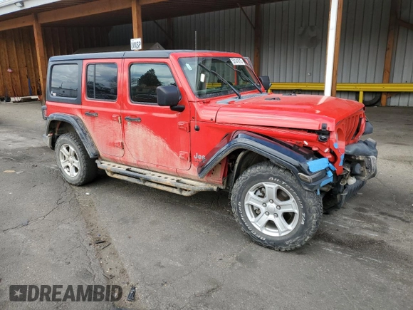 2020 Jeep Wrangler Unlimited Sport S with VIN 1C4HJXDNXLW160354, listed as a Copart auction lot 50141615 with 62,812 mi miles and Salvage title. Bid and sale history available at DreamBid. Image 4.