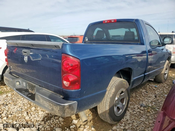 2007 Dodge Ram 1500 ST with VIN 1D7HA16K57J643615, listed as a Copart auction lot 46491345 with 168,407 mi miles and Salvage Title. Bid and sale history available at carsss.com. Image 3.