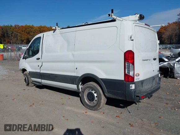 2023 Ford Transit Cargo with VIN 1FTBR1Y86PKA79798, listed as a IAAI auction lot 40155361 with 28,670 mi miles and . Bid and sale history available at DreamBid. Image 3.