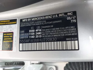 2017 Mercedes-Benz C 43 AMG with VIN 55SWF6EB8HU220830, listed as a IAAI auction lot 41287273 with 49,440 mi miles and . Bid and sale history available at DreamBid. Image 9.