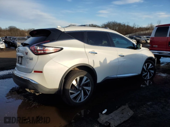 2016 Nissan Murano Platinum z VIN 5N1AZ2MH9GN162594, wystawiony jako Copart lot #46721015 z przebiegiem 99 086 mil mil oraz Szkoda całkowita • Salvage title. Historia ofert i sprzedaży dostępna na DreamBid. Obrazek 3.