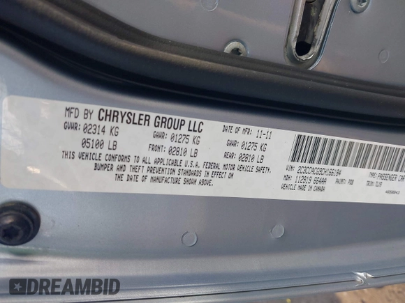 2012 Chrysler 300 Limited with VIN 2C3CCACG9CH166184, listed as a IAAI auction lot 42058060 with 97,897 mi miles and . Bid and sale history available at carsss.com. Image 9.