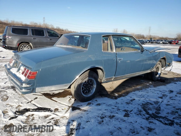 1980 Chevrolet Monte Carlo с VIN 1Z37JAK426238, выставлен на аукционе Copart как лот 81358484 с пробегом 55 341 миль миль и Списание • Salvage title. История ставок и продаж доступна на DreamBid. Изображение 3.